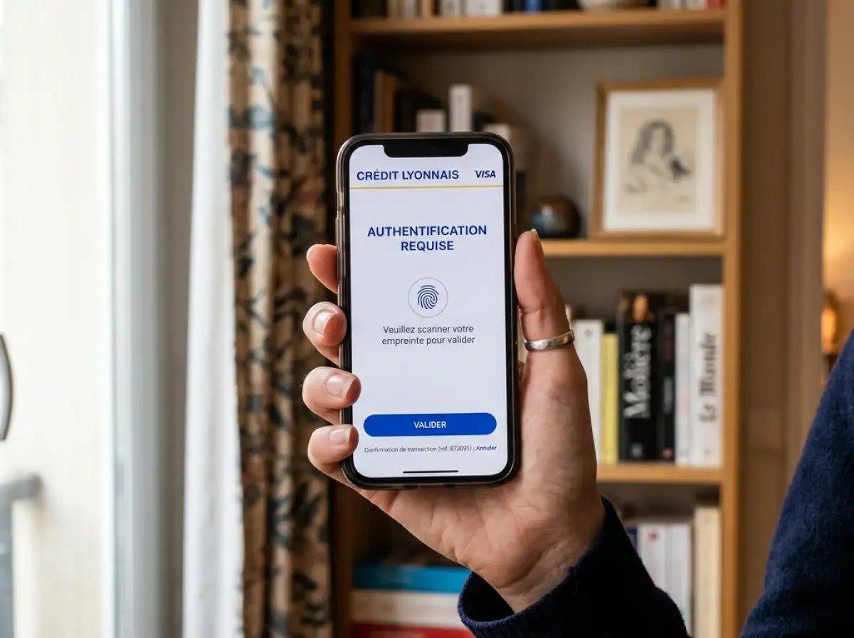 Notification d'authentification 3D Secure sur smartphone pour un paiement de paris sportifs en France