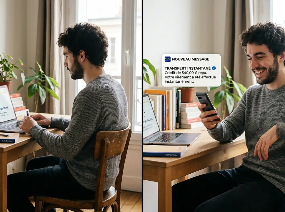 Comparatif visuel entre un retrait par virement SEPA et un retrait instantané via Visa Direct chez un bookmaker