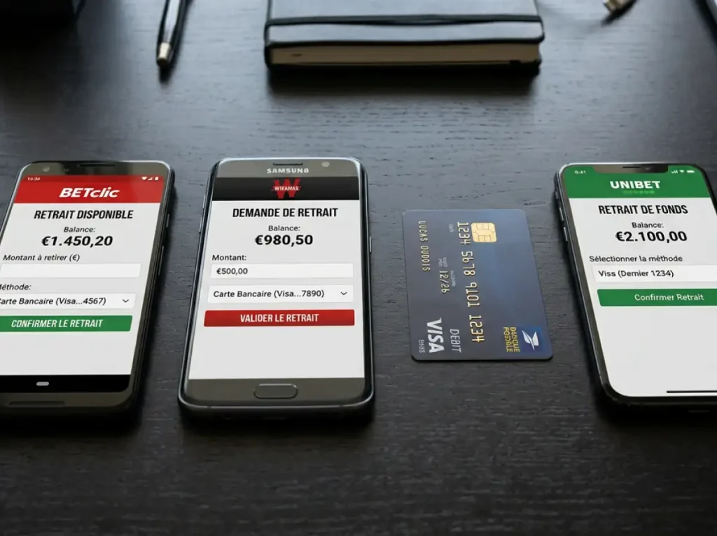 Trois smartphones côte à côte affichant chacun l