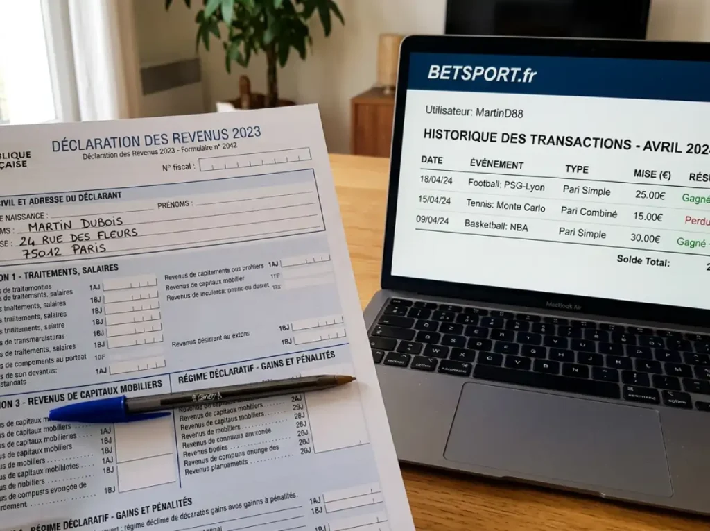 Déclaration fiscale française à côté d