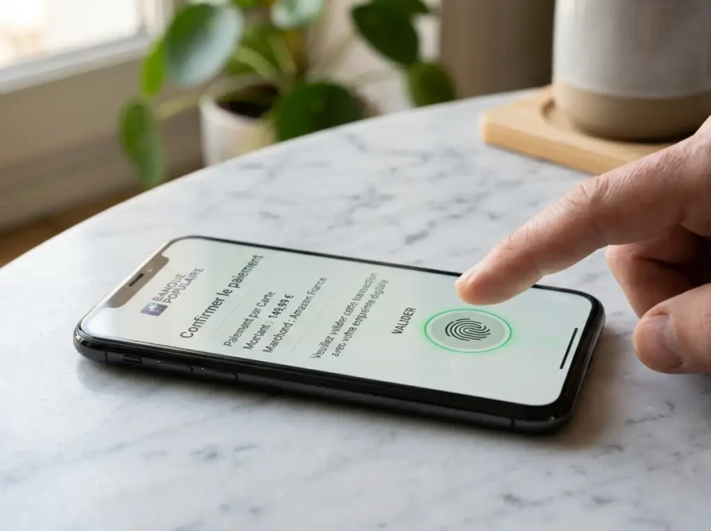 Smartphone affichant un écran d